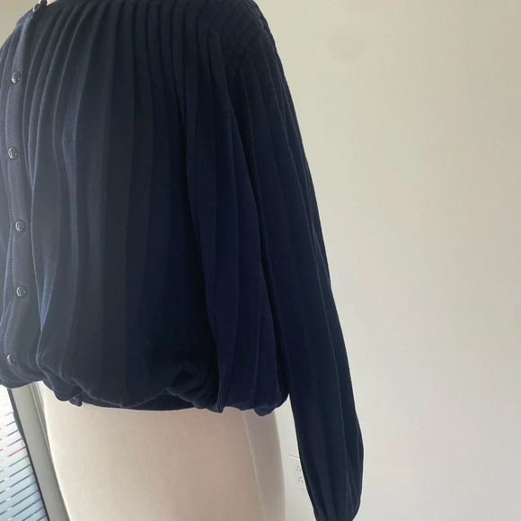 Maus & Hoffman Classic Dark Blue Puffy Sleeves Button-down Wool Cardigan L - Picture 5 of 11